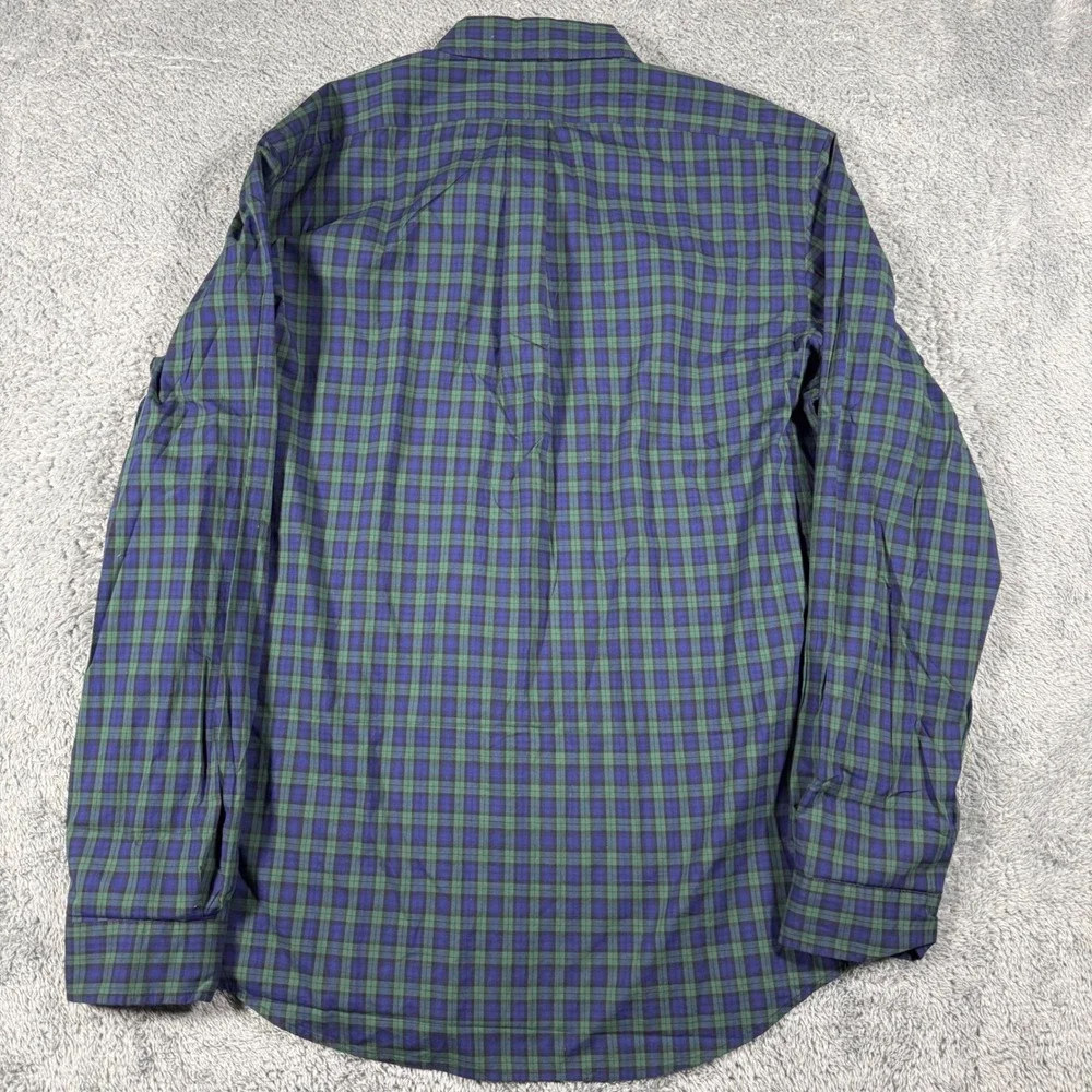 NWT Polo Ralph‎ Lauren Crest Crown Poplin Plaid Button Shirt Classic Fit Green